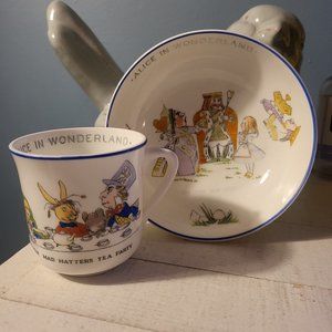 Bone China "Alice in Wonderland" Hammersley & Co.~ Cup & Bowl